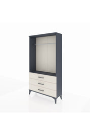 Arges Dolap Tek Raflı 3 Çekmeceli Tek Askılı 88x30x163 - S21M147V4A