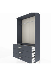 Arges Dolap Tek Raflı 3 Çekmeceli Tek Askılı 88x30x163 - S21M147V5A
