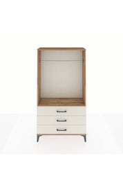 Arges Dolap Tek Raflı 3 Çekmeceli Tek Askılı 88x30x163 - S21M147V7A