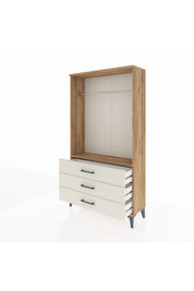 Arges Dolap Tek Raflı 3 Çekmeceli Tek Askılı 88x30x163 - S21M147V7A