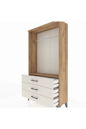 Arges Dolap Tek Raflı 3 Çekmeceli Tek Askılı 88x30x163 - S21M147V7A