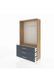 Arges Dolap Tek Raflı 3 Çekmeceli Tek Askılı 88x30x163 - S21M147V8A