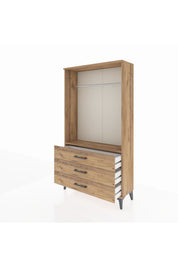 Arges Dolap Tek Raflı 3 Çekmeceli Tek Askılı 88x30x163 - S21M147V9A