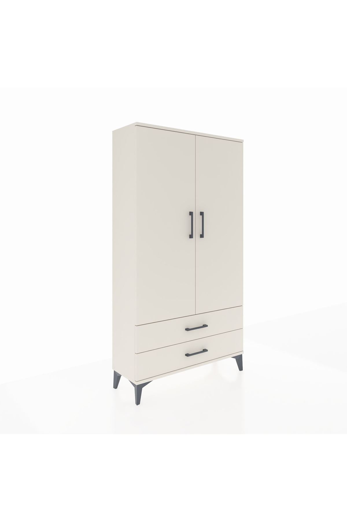 Arges Dolap 2 Raflı 2 Çekmeceli Tek Askılı 88x30x163 - S21M148V1A