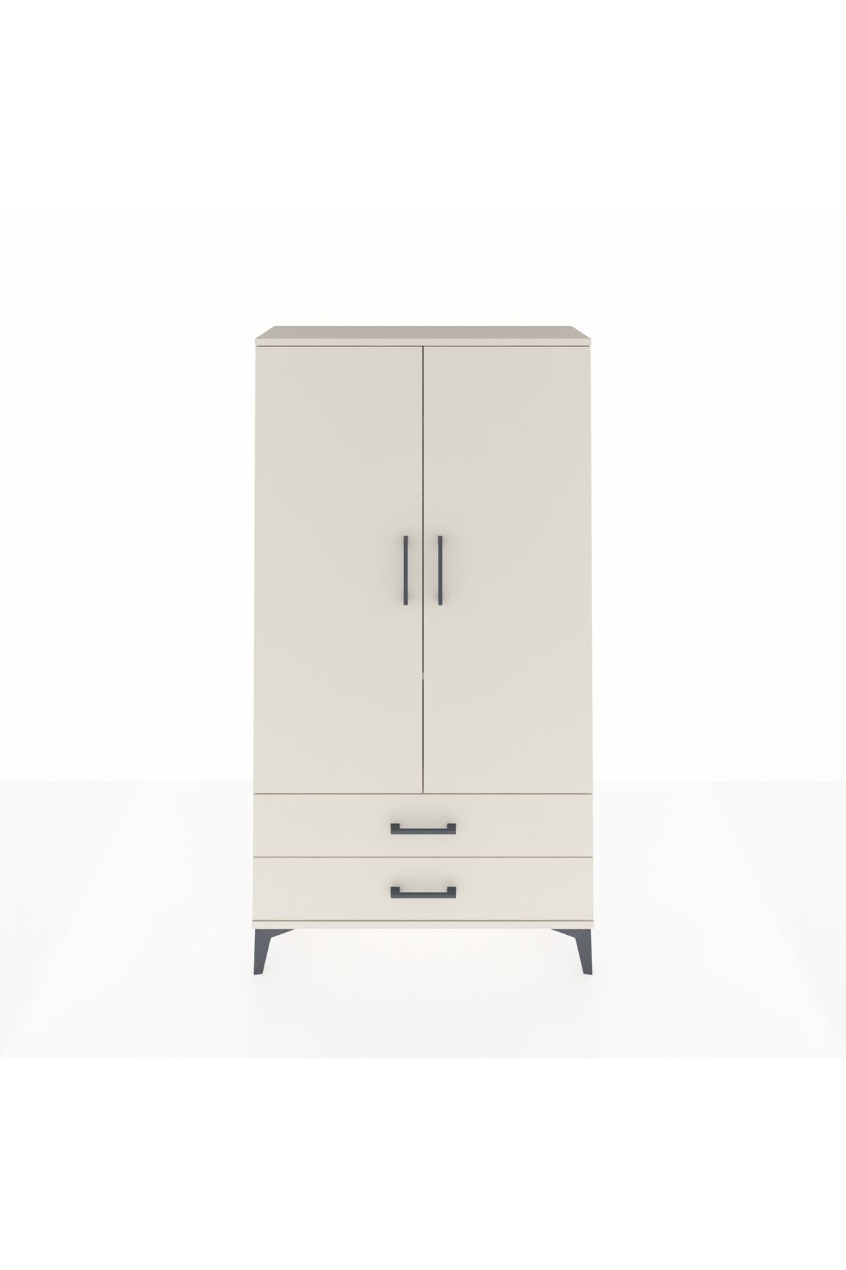 Arges Dolap 2 Raflı 2 Çekmeceli Tek Askılı 88x30x163 - S21M148V1A