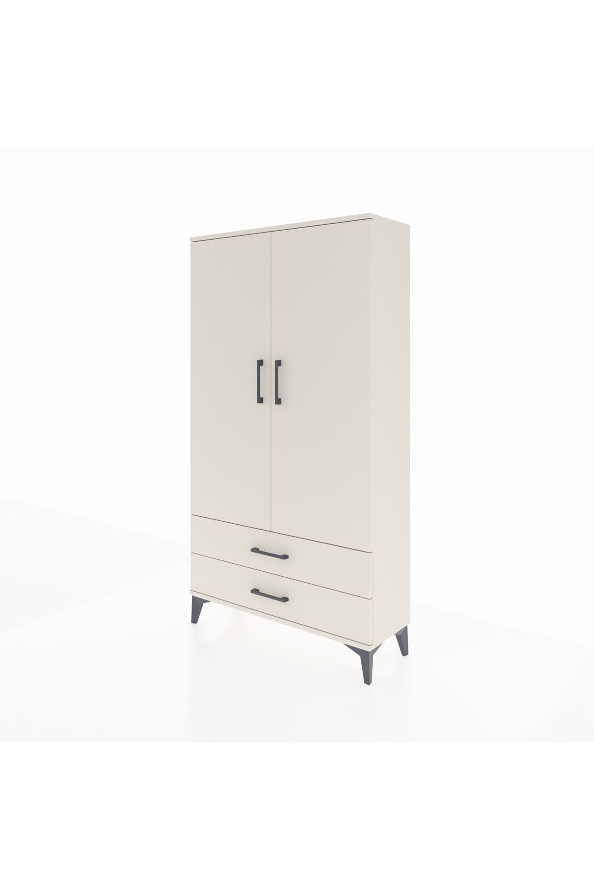Arges Dolap 2 Raflı 2 Çekmeceli Tek Askılı 88x30x163 - S21M148V1A