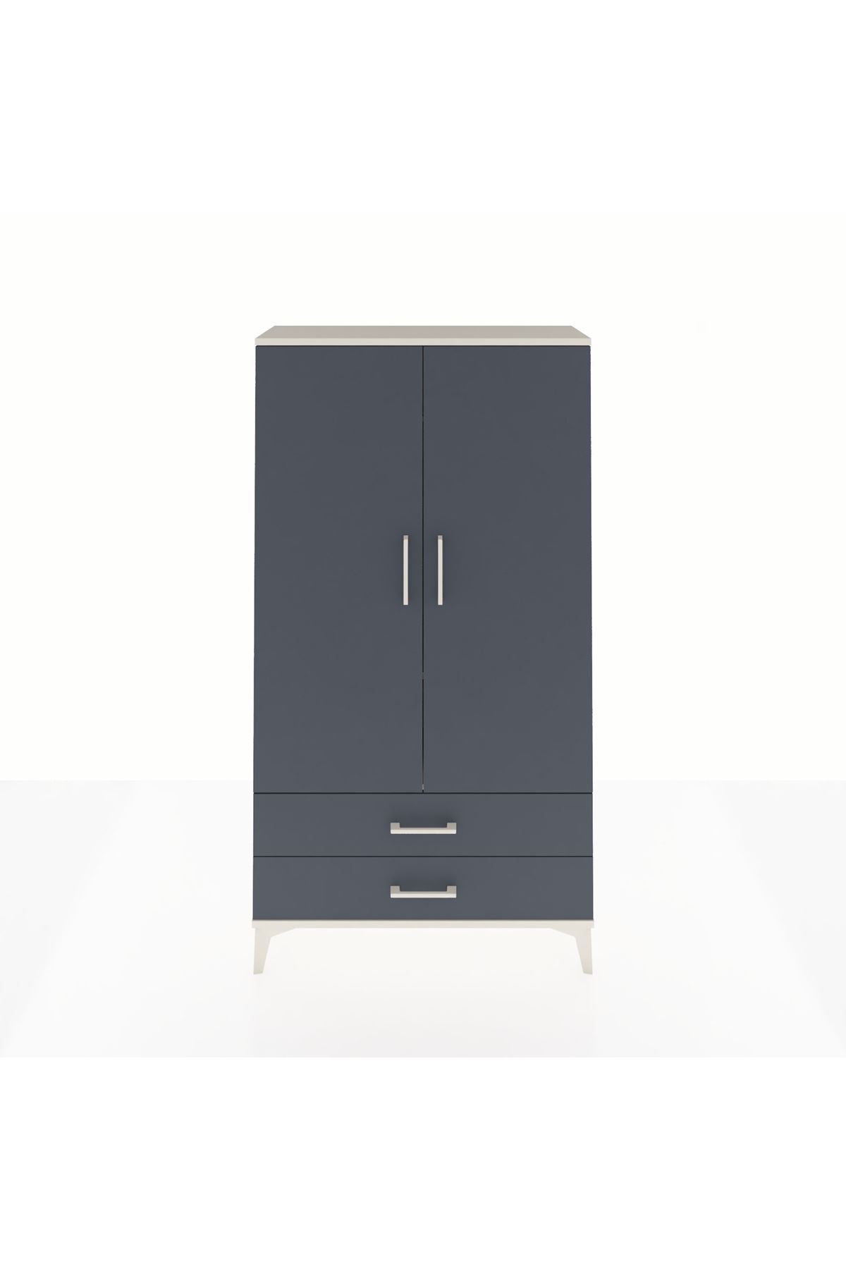 Arges Dolap 2 Raflı 2 Çekmeceli Tek Askılı 88x30x163 - S21M148V2A