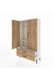 Arges Dolap 2 Raflı 2 Çekmeceli Tek Askılı 88x30x163 - S21M148V3A
