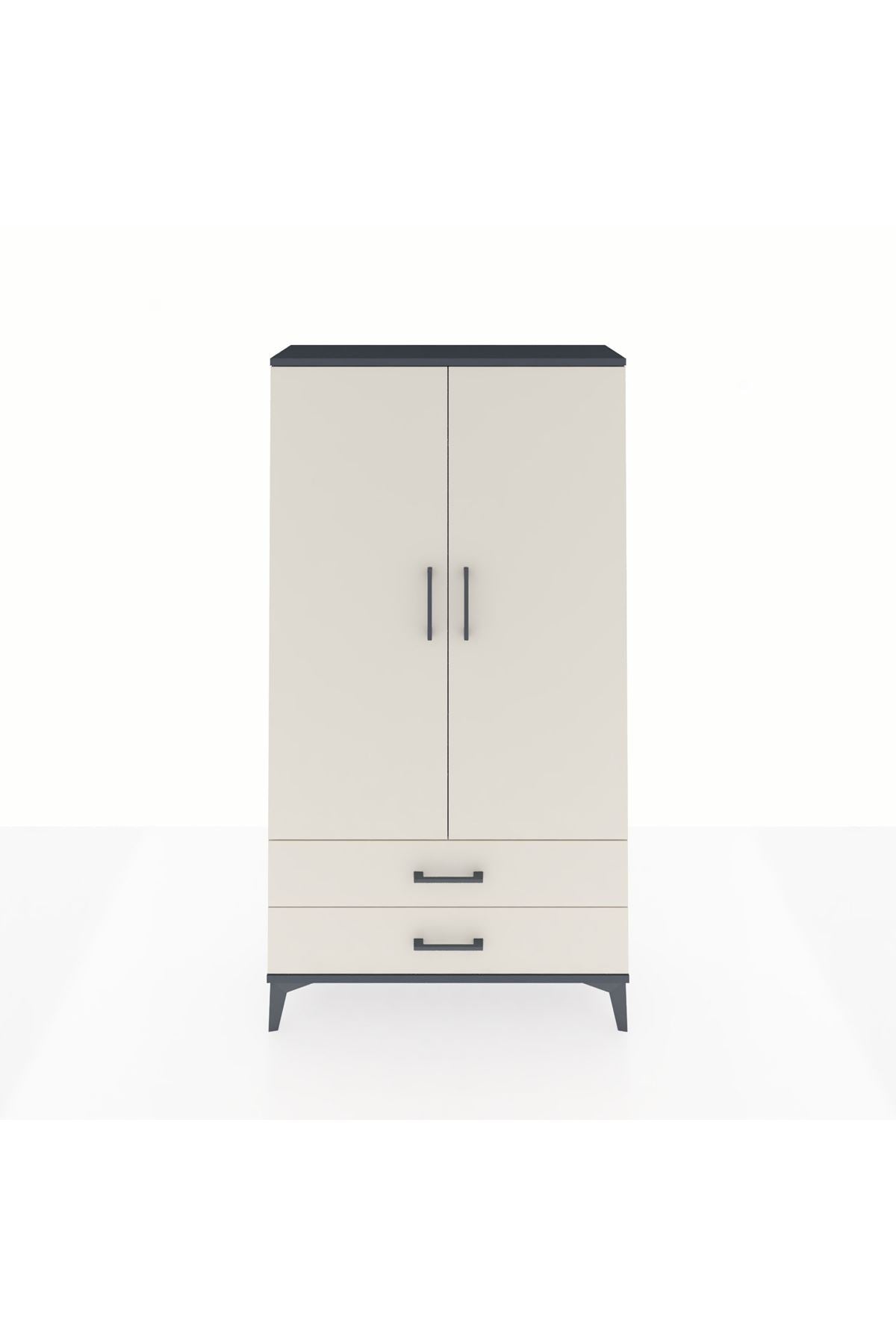 Arges Dolap 2 Raflı 2 Çekmeceli Tek Askılı 88x30x163 - S21M148V4A