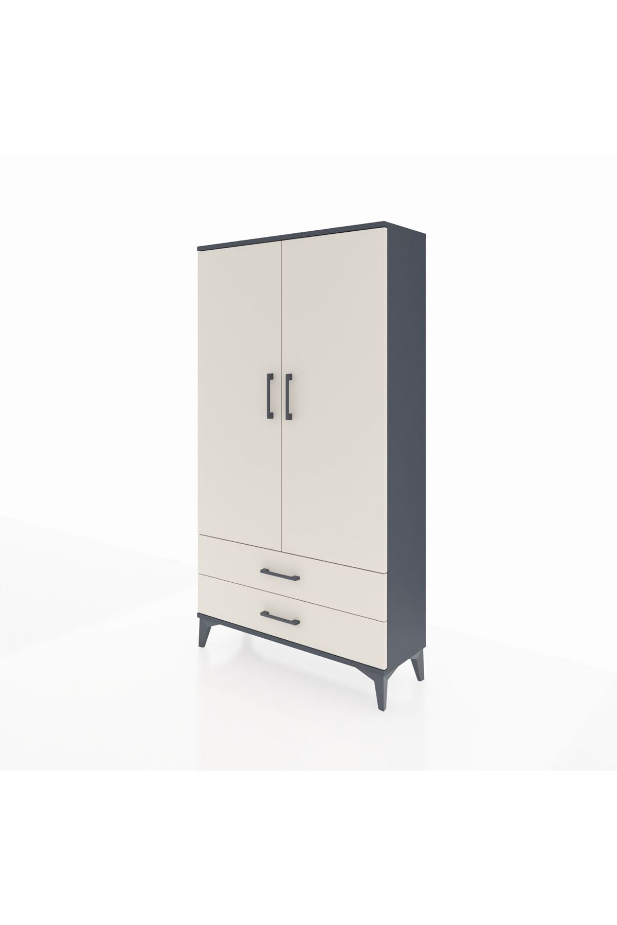 Arges Dolap 2 Raflı 2 Çekmeceli Tek Askılı 88x30x163 - S21M148V4A
