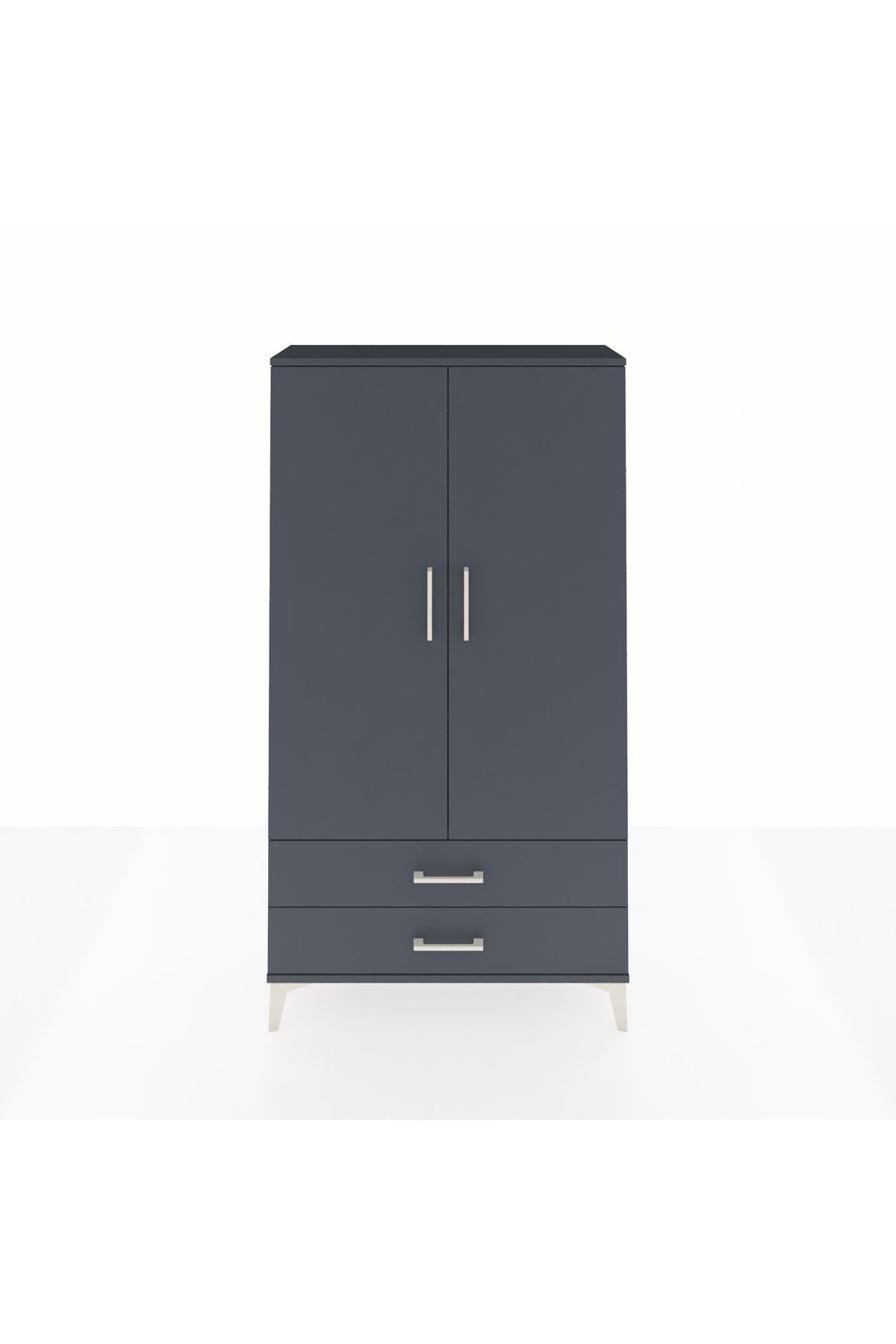Arges Dolap 2 Raflı 2 Çekmeceli Tek Askılı 88x30x163 - S21M148V5A