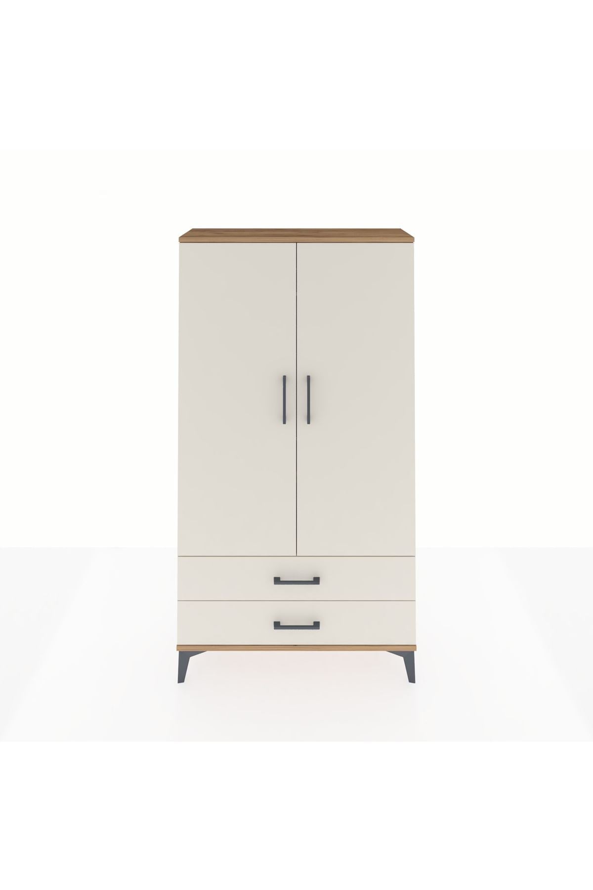 Arges Dolap 2 Raflı 2 Çekmeceli Tek Askılı 88x30x163 - S21M148V7A