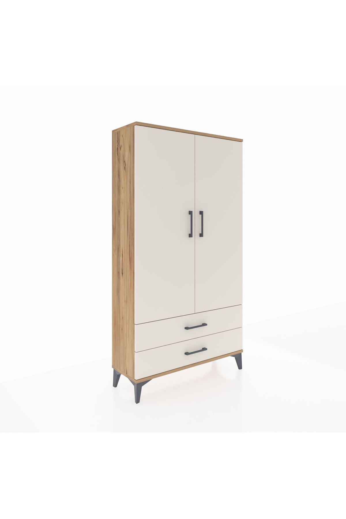 Arges Dolap 2 Raflı 2 Çekmeceli Tek Askılı 88x30x163 - S21M148V7A