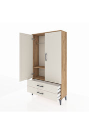 Arges Dolap 2 Raflı 2 Çekmeceli Tek Askılı 88x30x163 - S21M148V7A