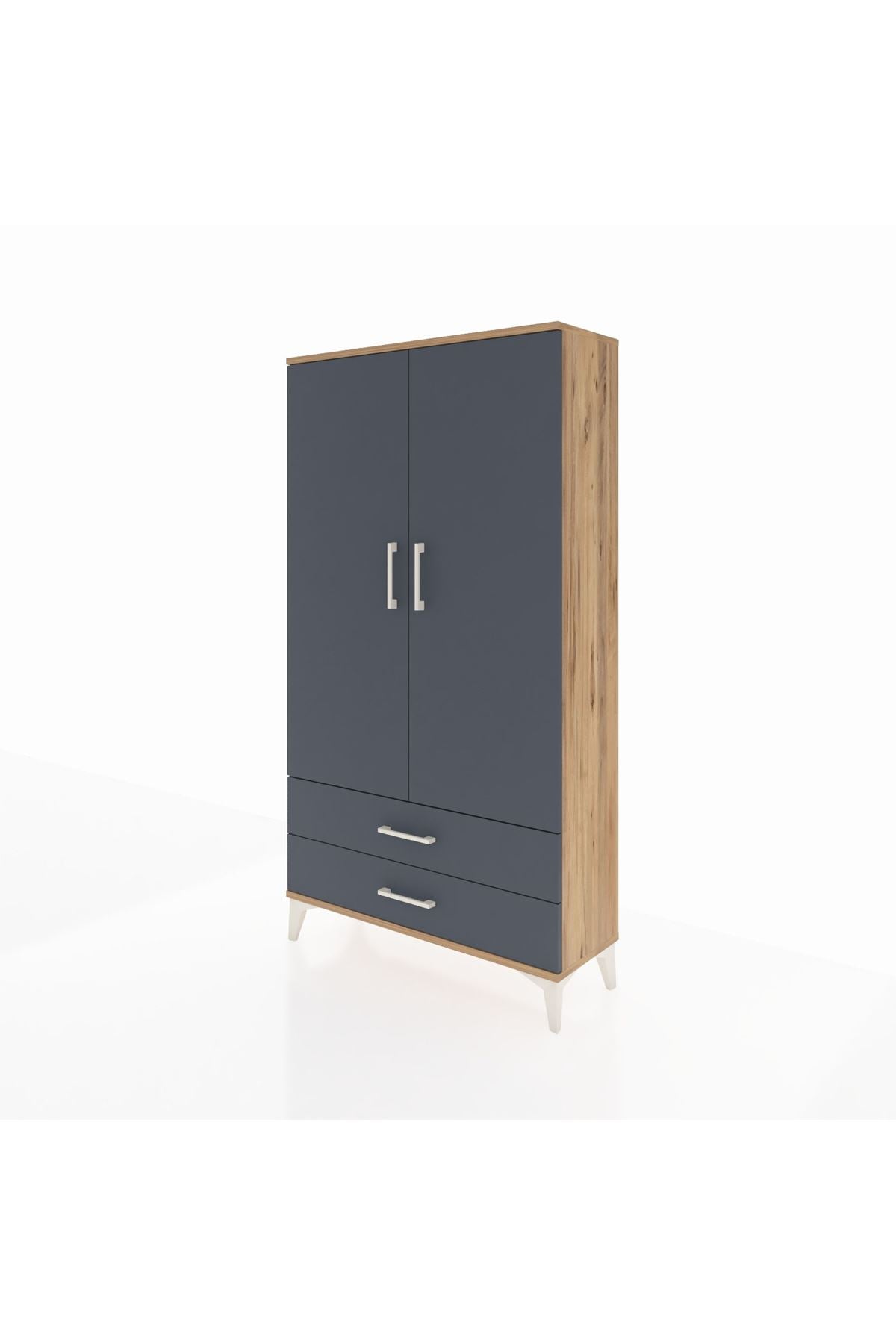 Arges Dolap 2 Raflı 2 Çekmeceli Tek Askılı 88x30x163 - S21M148V8A