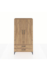 Arges Dolap 2 Raflı 2 Çekmeceli Tek Askılı 88x30x163