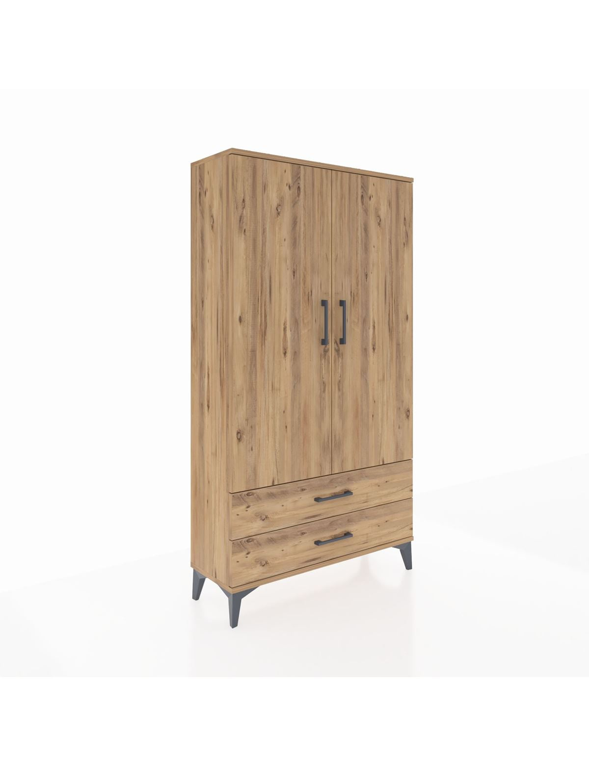 Arges Dolap 2 Raflı 2 Çekmeceli Tek Askılı 88x30x163 - S21M148V9A