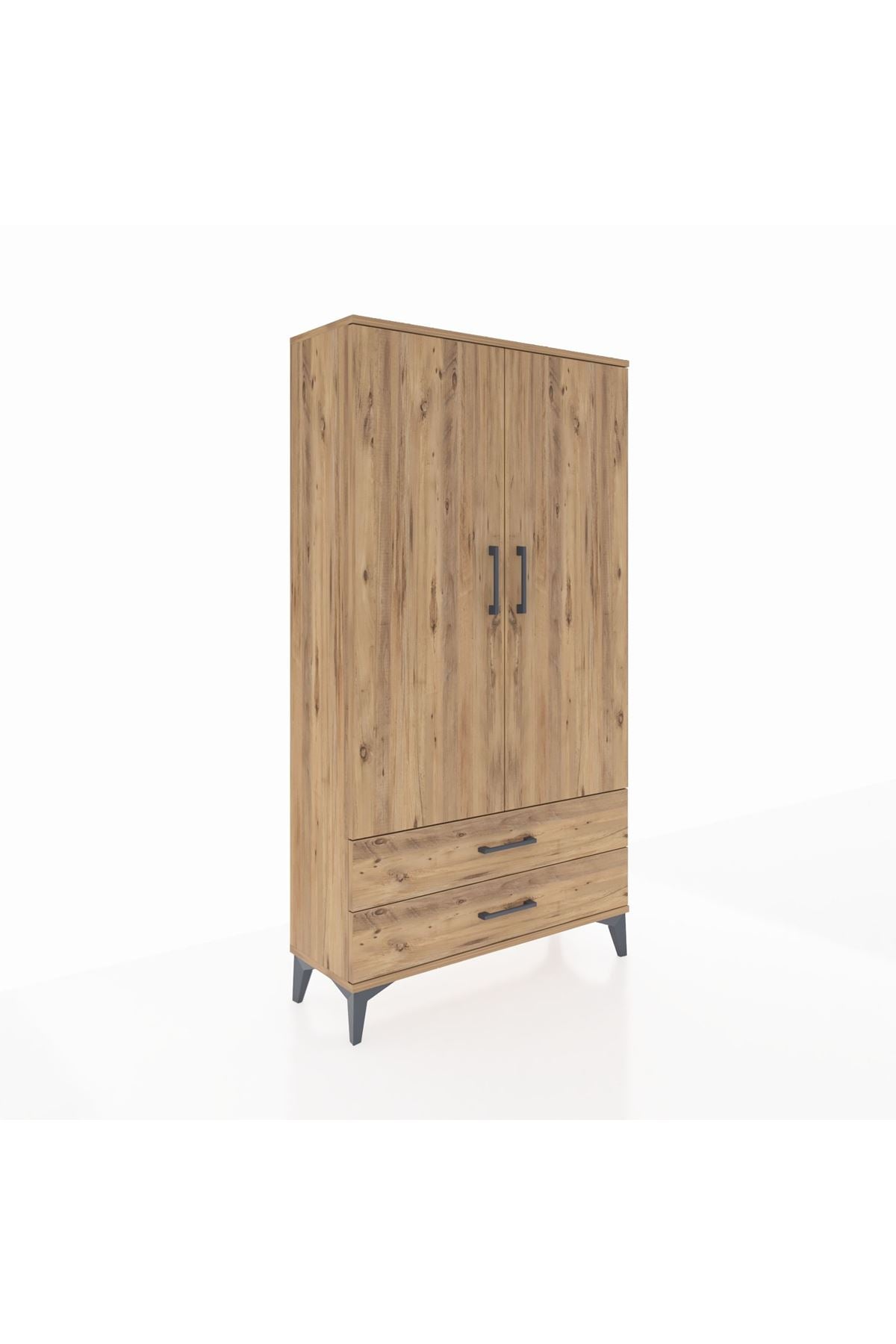 Arges Dolap 2 Raflı 2 Çekmeceli Tek Askılı 88x30x163 - S21M148V9A