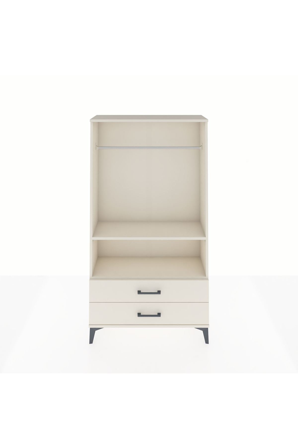 Arges Dolap 2 Raflı 2 Çekmeceli Tek Askılı 88x30x163 - S21M149V1A