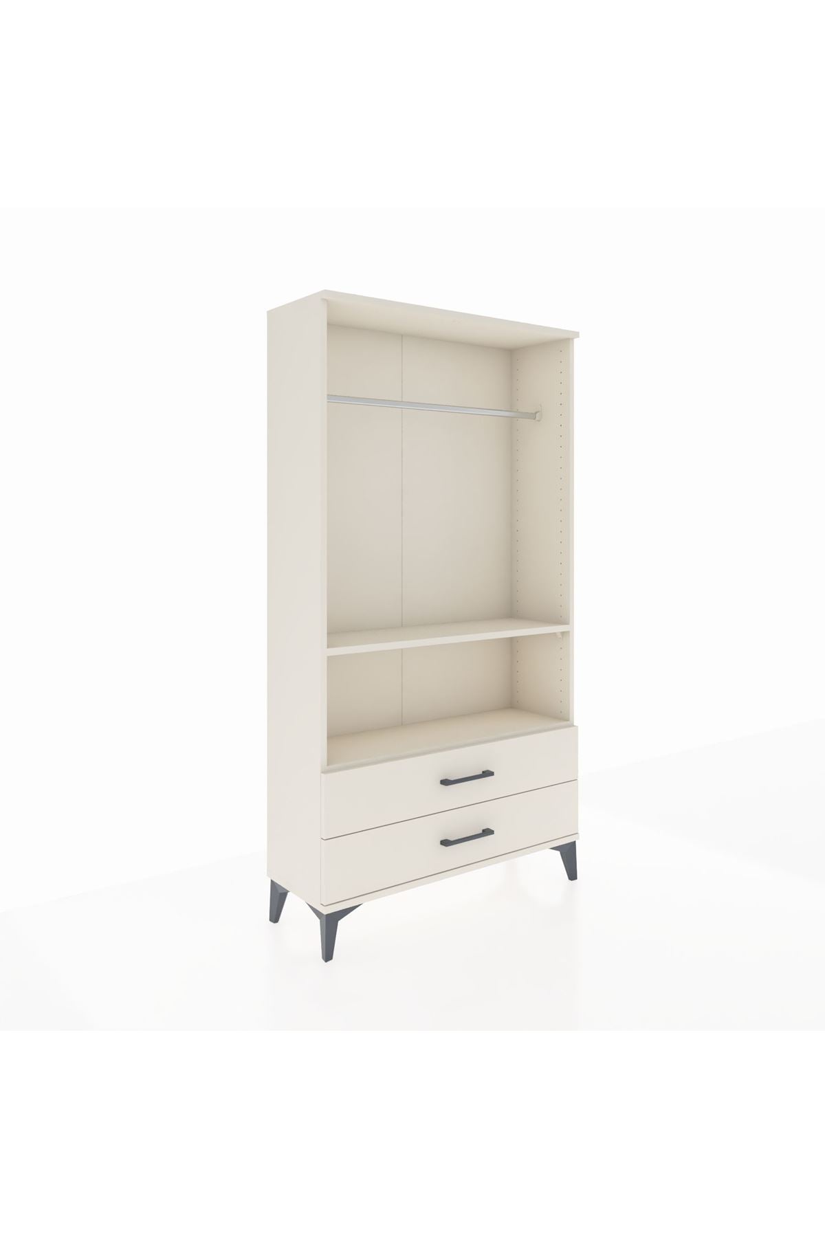 Arges Dolap 2 Raflı 2 Çekmeceli Tek Askılı 88x30x163 - S21M149V1A