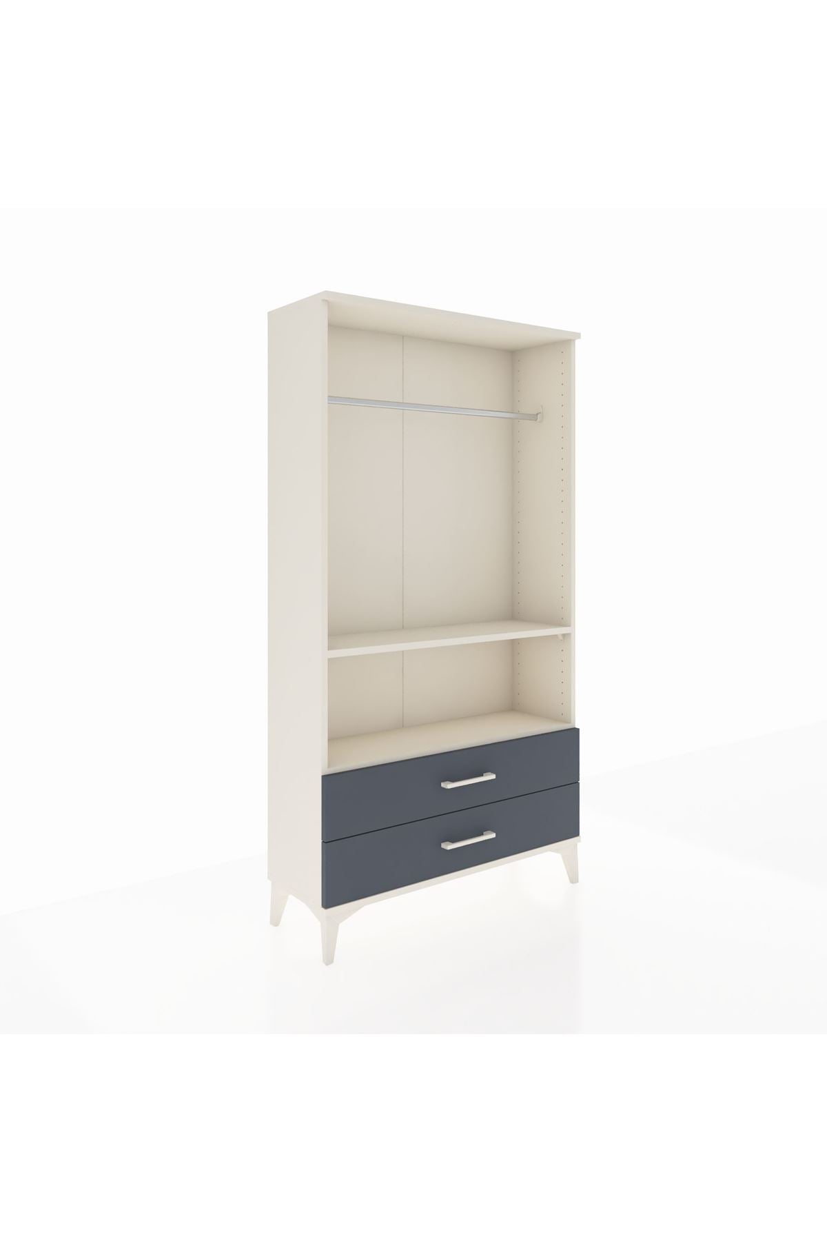 Arges Dolap 2 Raflı 2 Çekmeceli Tek Askılı 88x30x163 - S21M149V2A