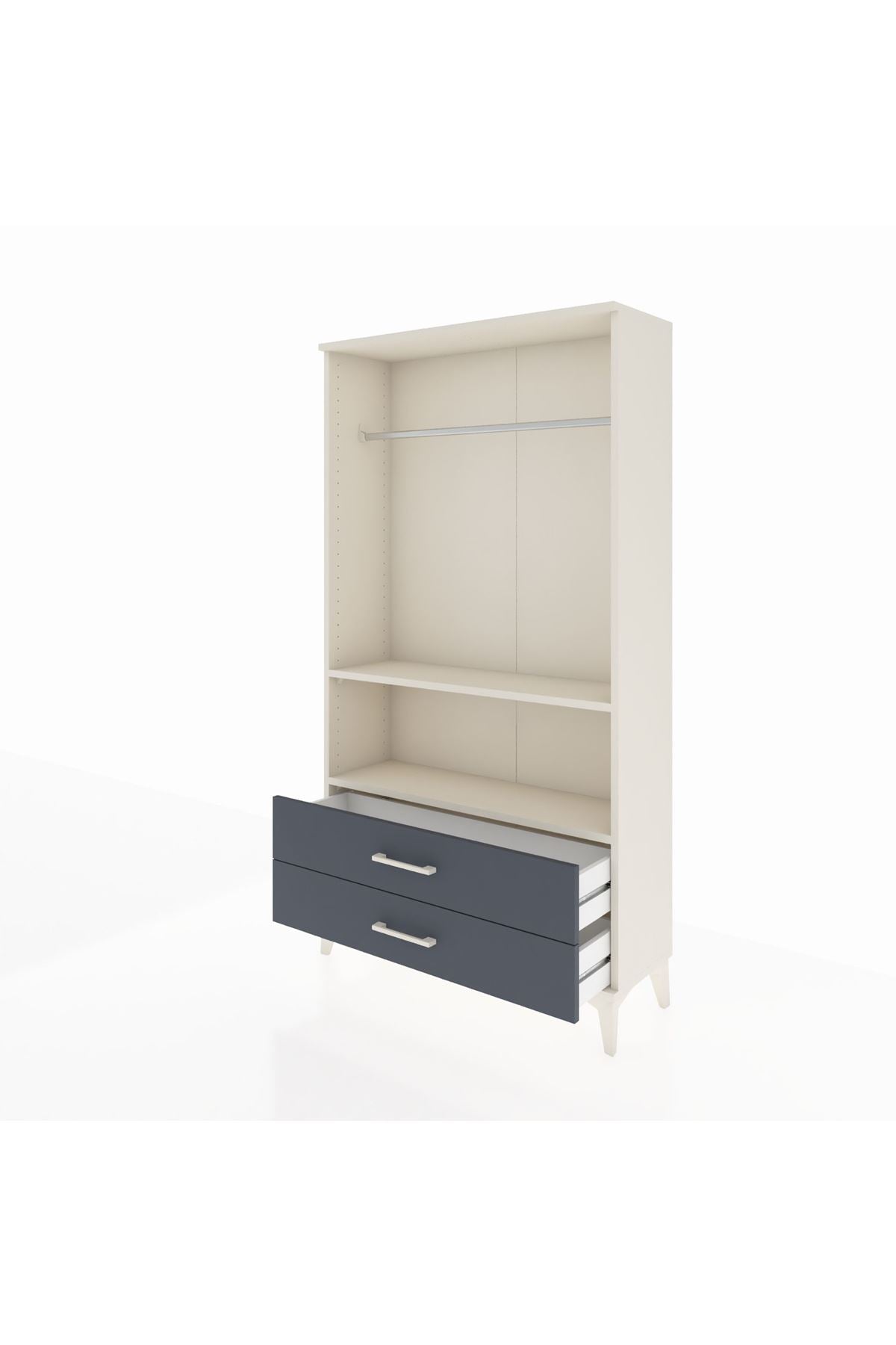 Arges Dolap 2 Raflı 2 Çekmeceli Tek Askılı 88x30x163 - S21M149V2A