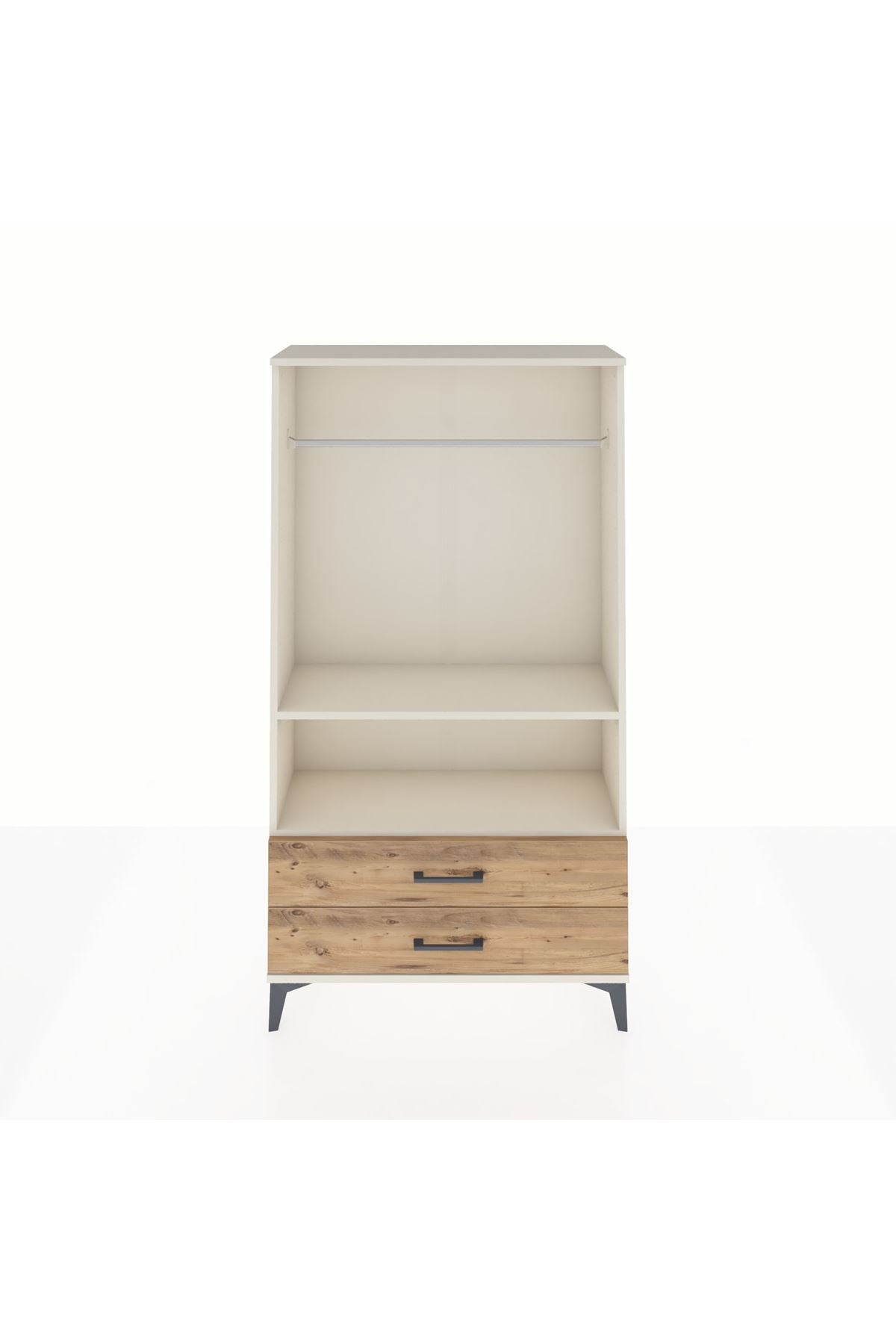 Arges Dolap 2 Raflı 2 Çekmeceli Tek Askılı 88x30x163 - S21M149V3A