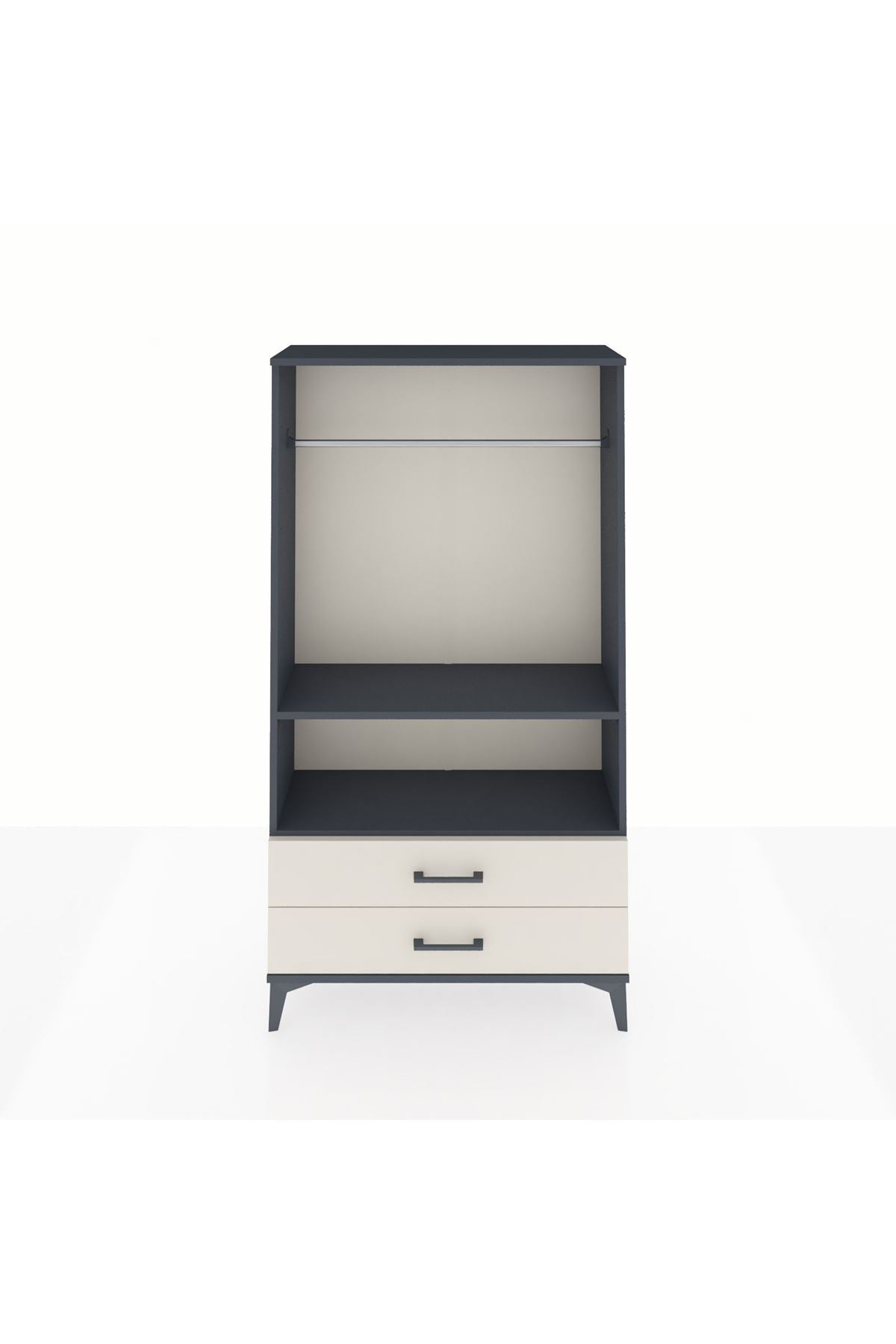 Arges Dolap 2 Raflı 2 Çekmeceli Tek Askılı 88x30x163 - S21M149V4A