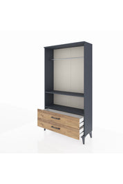 Arges Dolap 2 Raflı 2 Çekmeceli Tek Askılı 88x30x163 - S21M149V6A