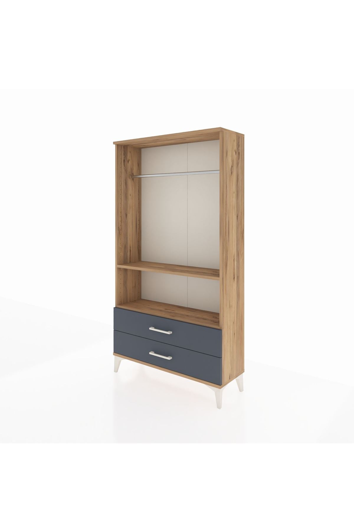 Arges Dolap 2 Raflı 2 Çekmeceli Tek Askılı 88x30x163 - S21M149V8A