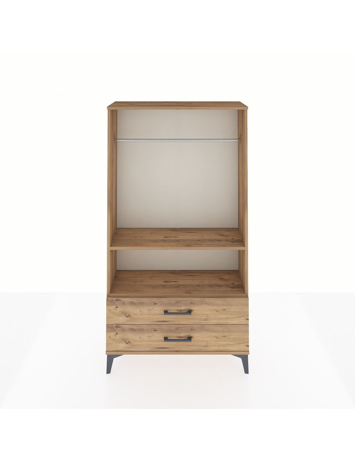 Arges Dolap 2 Raflı 2 Çekmeceli Tek Askılı 88x30x163 - S21M149V9A
