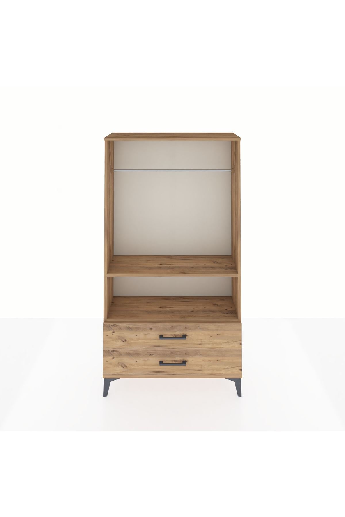 Arges Dolap 2 Raflı 2 Çekmeceli Tek Askılı 88x30x163 - S21M149V9A