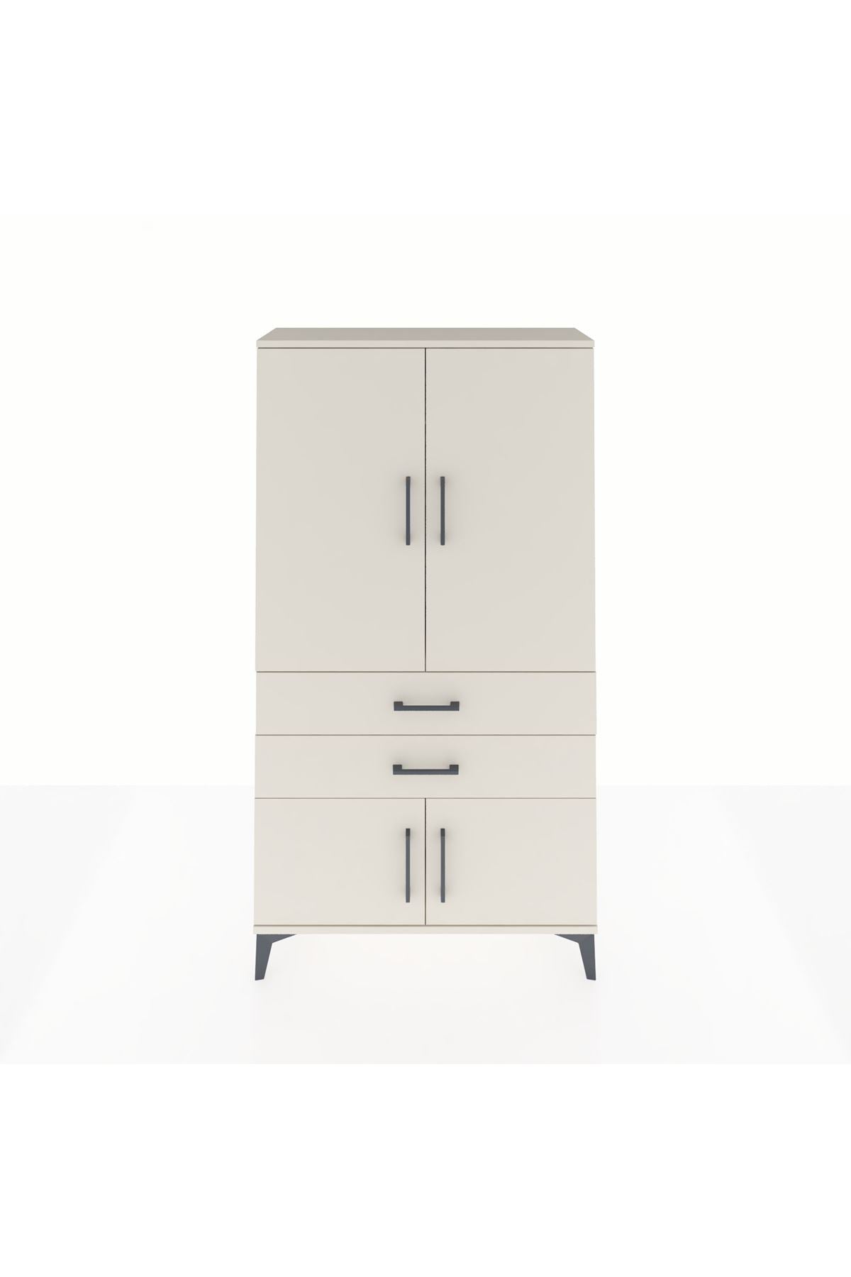 Arges Dolap Tek Raflı 2 Çekmeceli Tek Askılı 88x30x163 - S21M150V1A