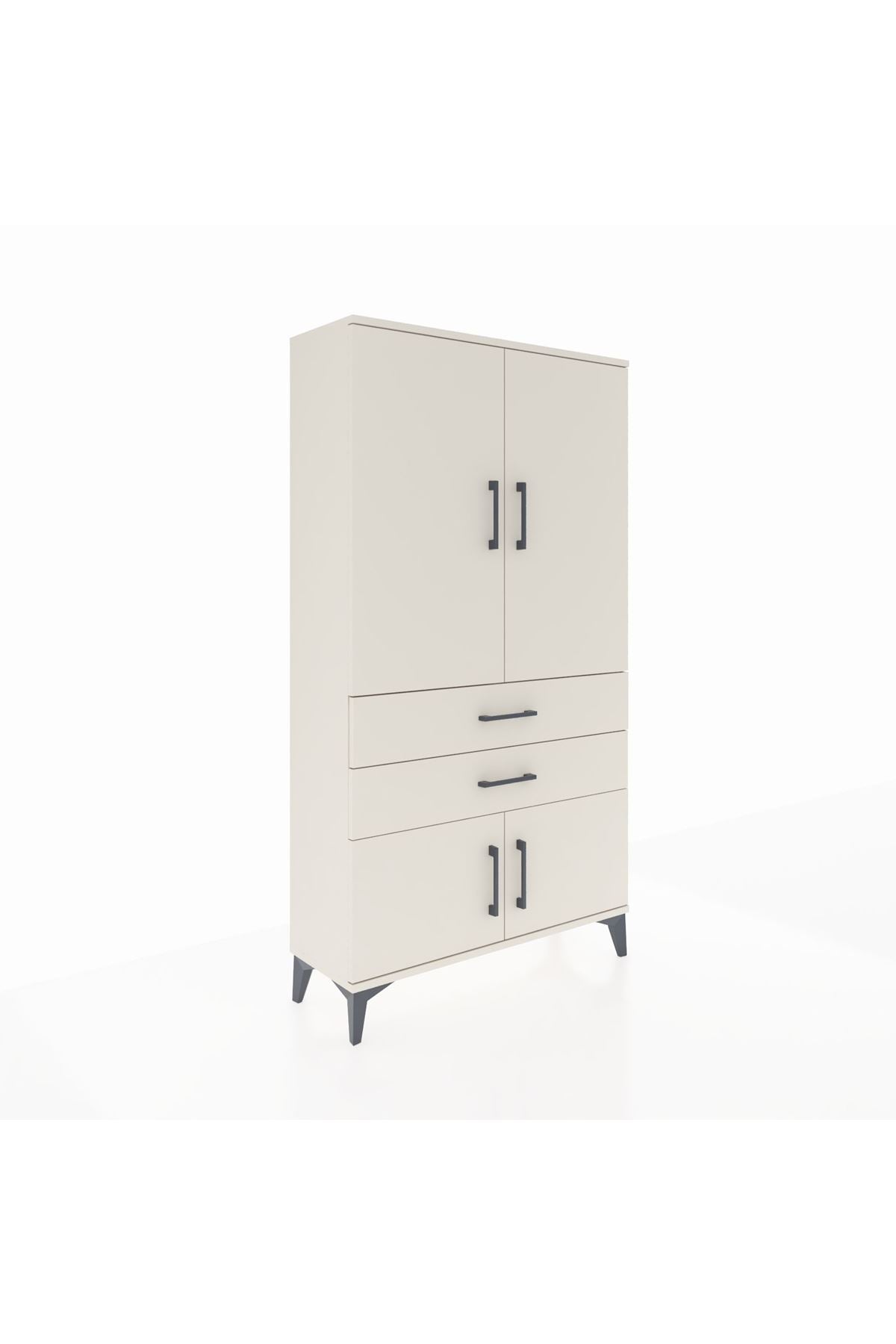 Arges Dolap Tek Raflı 2 Çekmeceli Tek Askılı 88x30x163 - S21M150V1A
