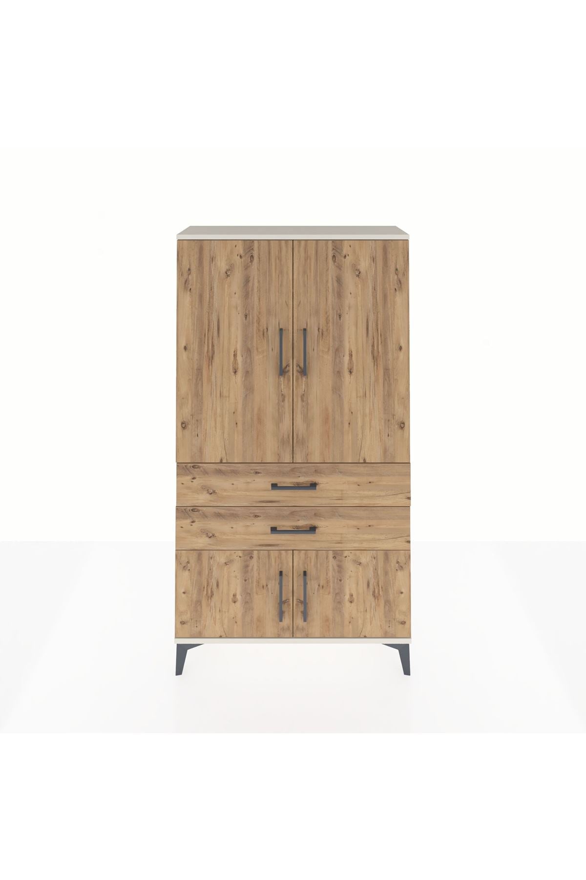 Arges Dolap Tek Raflı 2 Çekmeceli Tek Askılı 88x30x163 - S21M150V3A