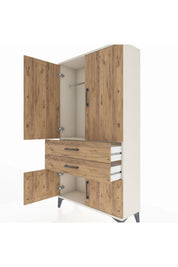 Arges Dolap Tek Raflı 2 Çekmeceli Tek Askılı 88x30x163 - S21M150V3A