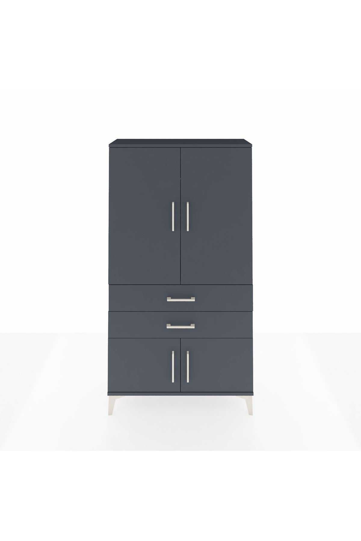 Arges Dolap Tek Raflı 2 Çekmeceli Tek Askılı 88x30x163 - S21M150V5A