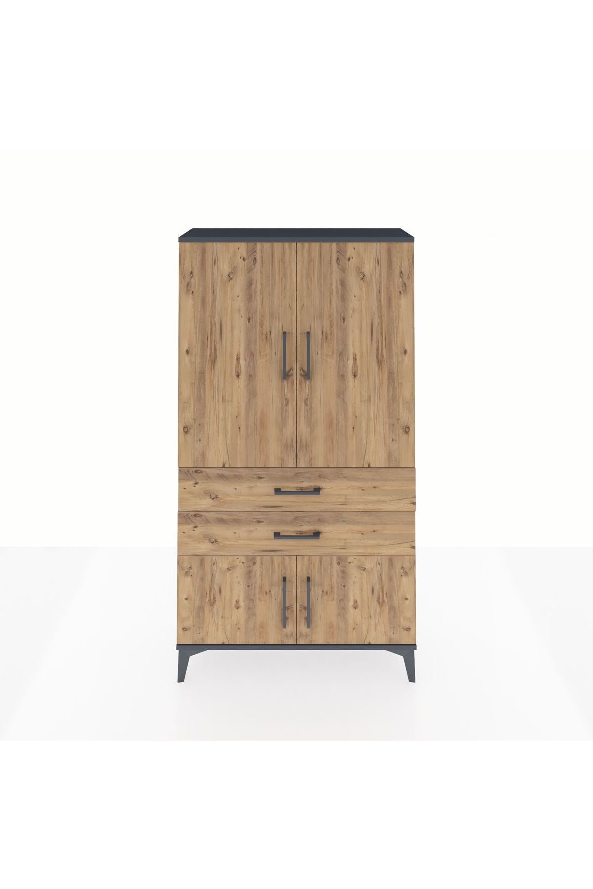 Arges Dolap Tek Raflı 2 Çekmeceli Tek Askılı 88x30x163 - S21M150V6A