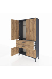 Arges Dolap Tek Raflı 2 Çekmeceli Tek Askılı 88x30x163 - S21M150V6A