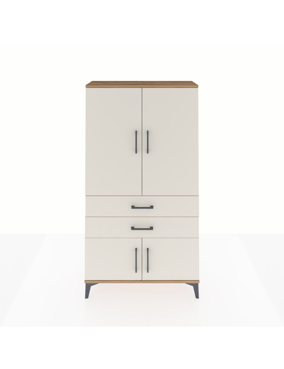Arges Dolap Tek Raflı 2 Çekmeceli Tek Askılı 88x30x163 - S21M150V7A