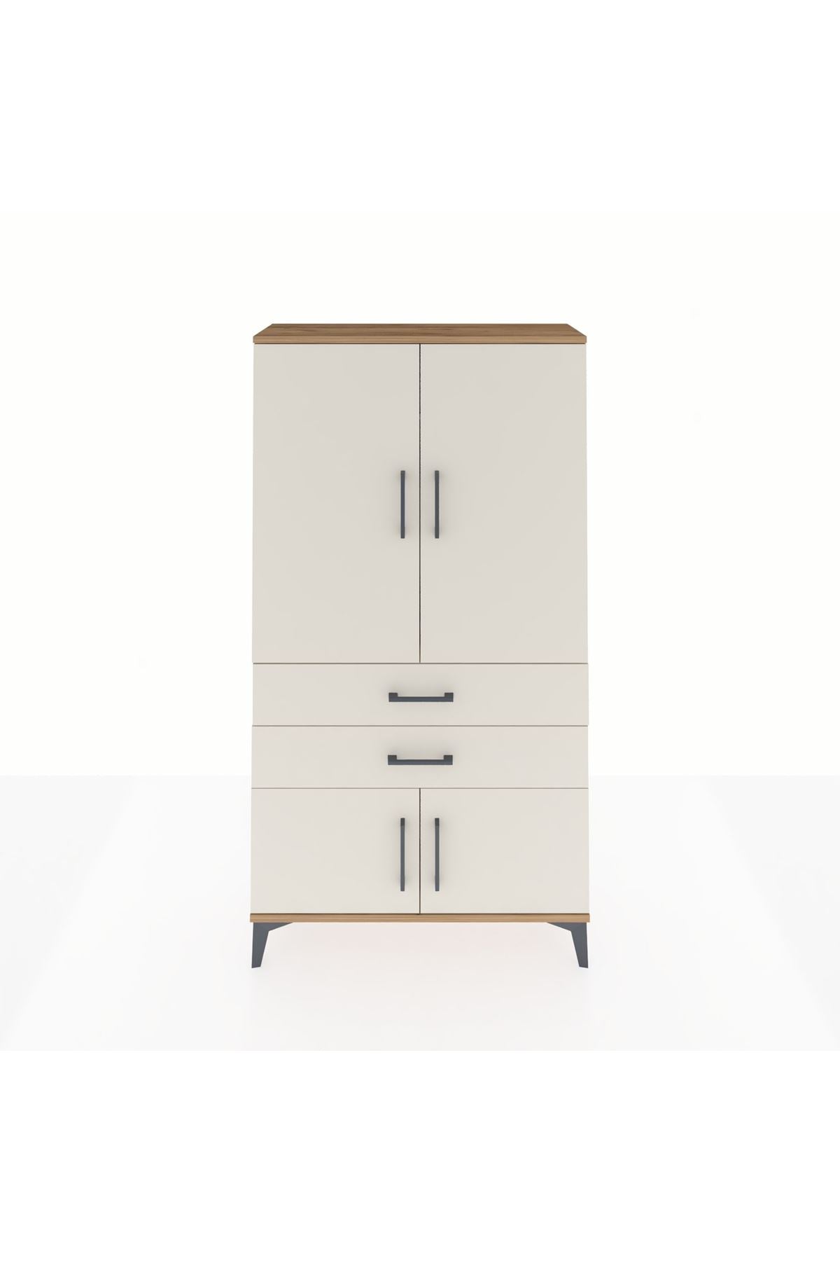 Arges Dolap Tek Raflı 2 Çekmeceli Tek Askılı 88x30x163 - S21M150V7A