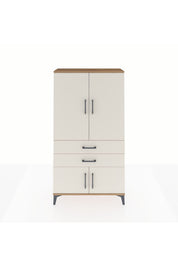 Arges Dolap Tek Raflı 2 Çekmeceli Tek Askılı 88x30x163 - S21M150V7A