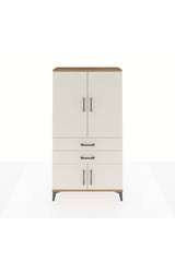 Arges Dolap Tek Raflı 2 Çekmeceli Tek Askılı 88x30x163
