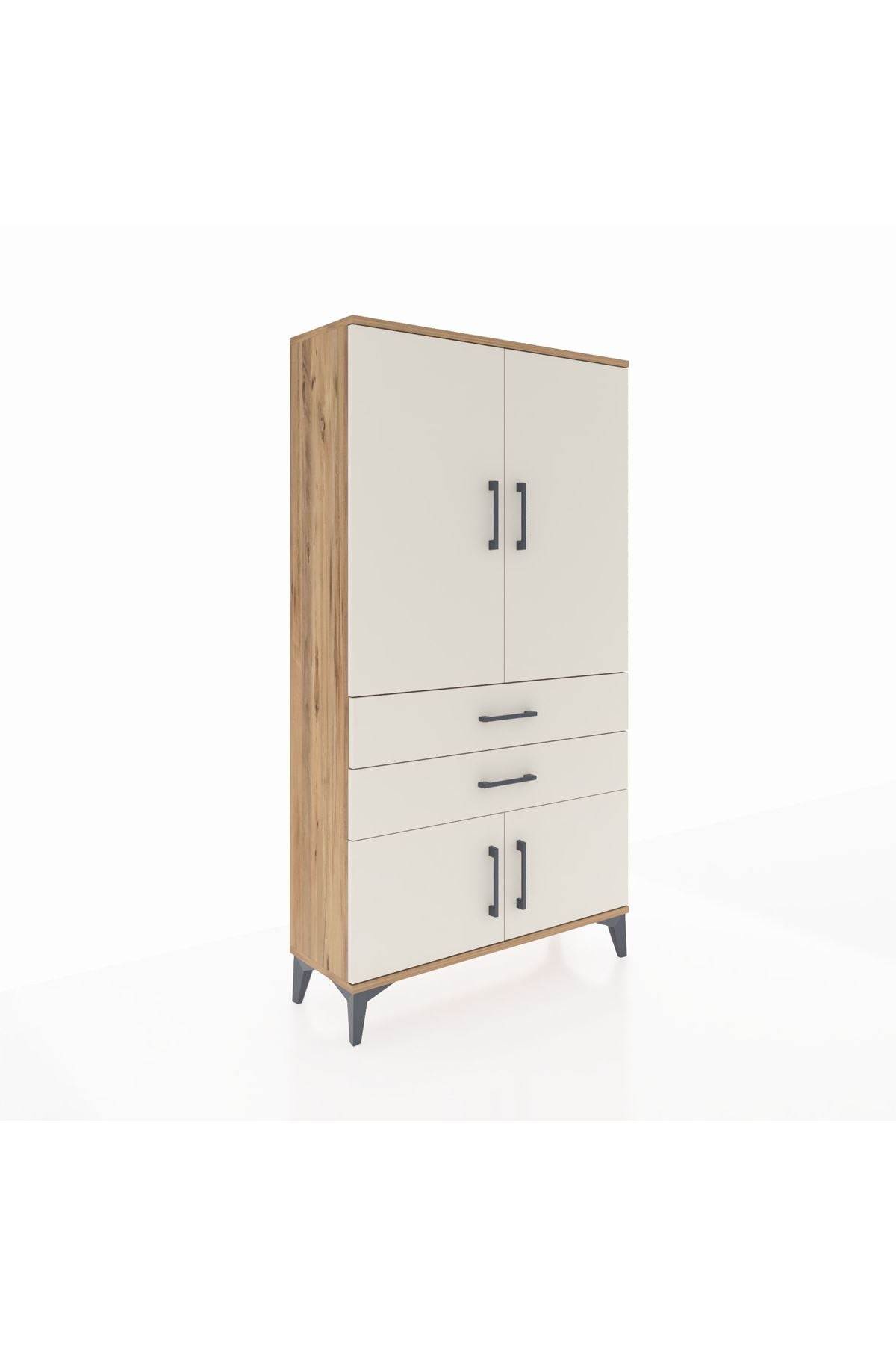 Arges Dolap Tek Raflı 2 Çekmeceli Tek Askılı 88x30x163 - S21M150V7A