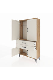 Arges Dolap Tek Raflı 2 Çekmeceli Tek Askılı 88x30x163 - S21M150V7A