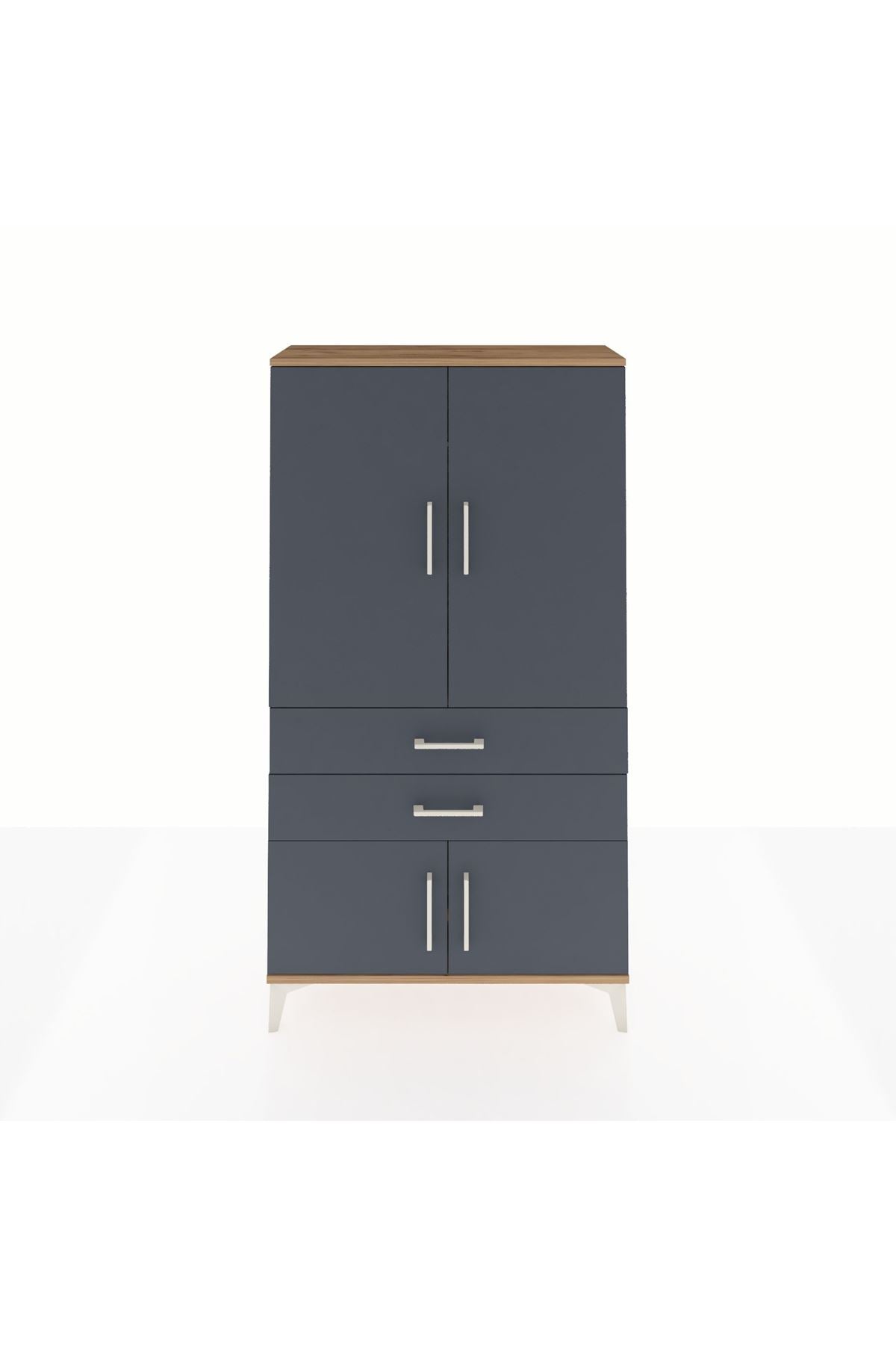Arges Dolap Tek Raflı 2 Çekmeceli Tek Askılı 88x30x163 - S21M150V8A