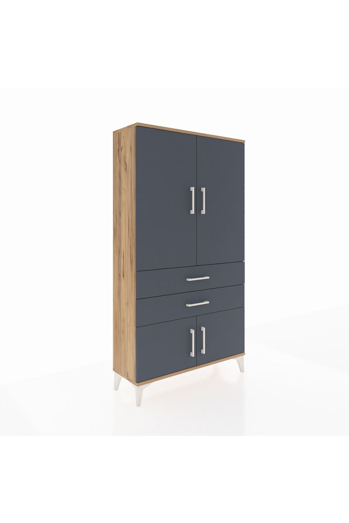 Arges Dolap Tek Raflı 2 Çekmeceli Tek Askılı 88x30x163 - S21M150V8A