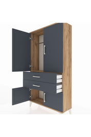 Arges Dolap Tek Raflı 2 Çekmeceli Tek Askılı 88x30x163 - S21M150V8A