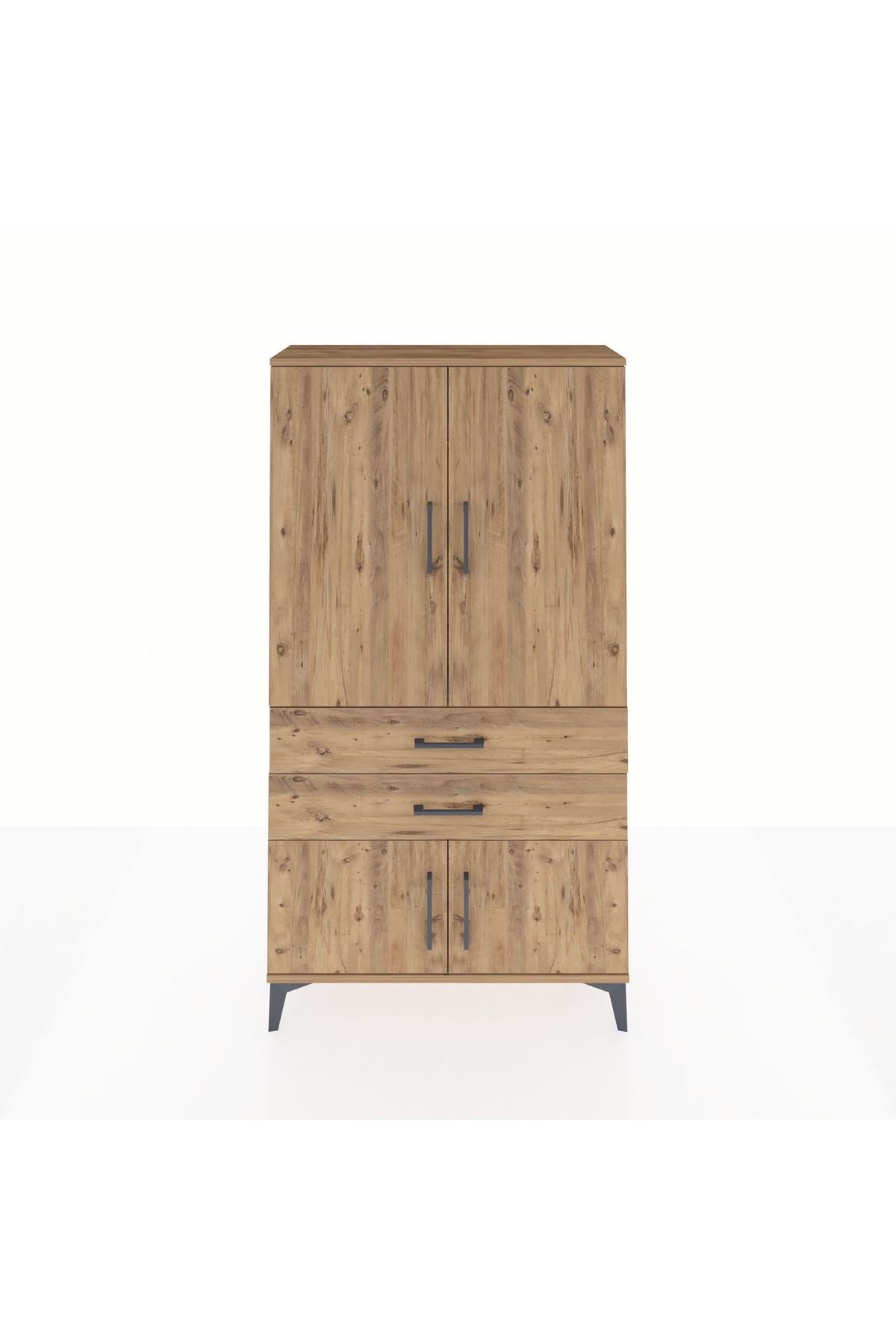 Arges Dolap Tek Raflı 2 Çekmeceli Tek Askılı 88x30x163 - S21M150V9A