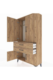 Arges Dolap Tek Raflı 2 Çekmeceli Tek Askılı 88x30x163 - S21M150V9A